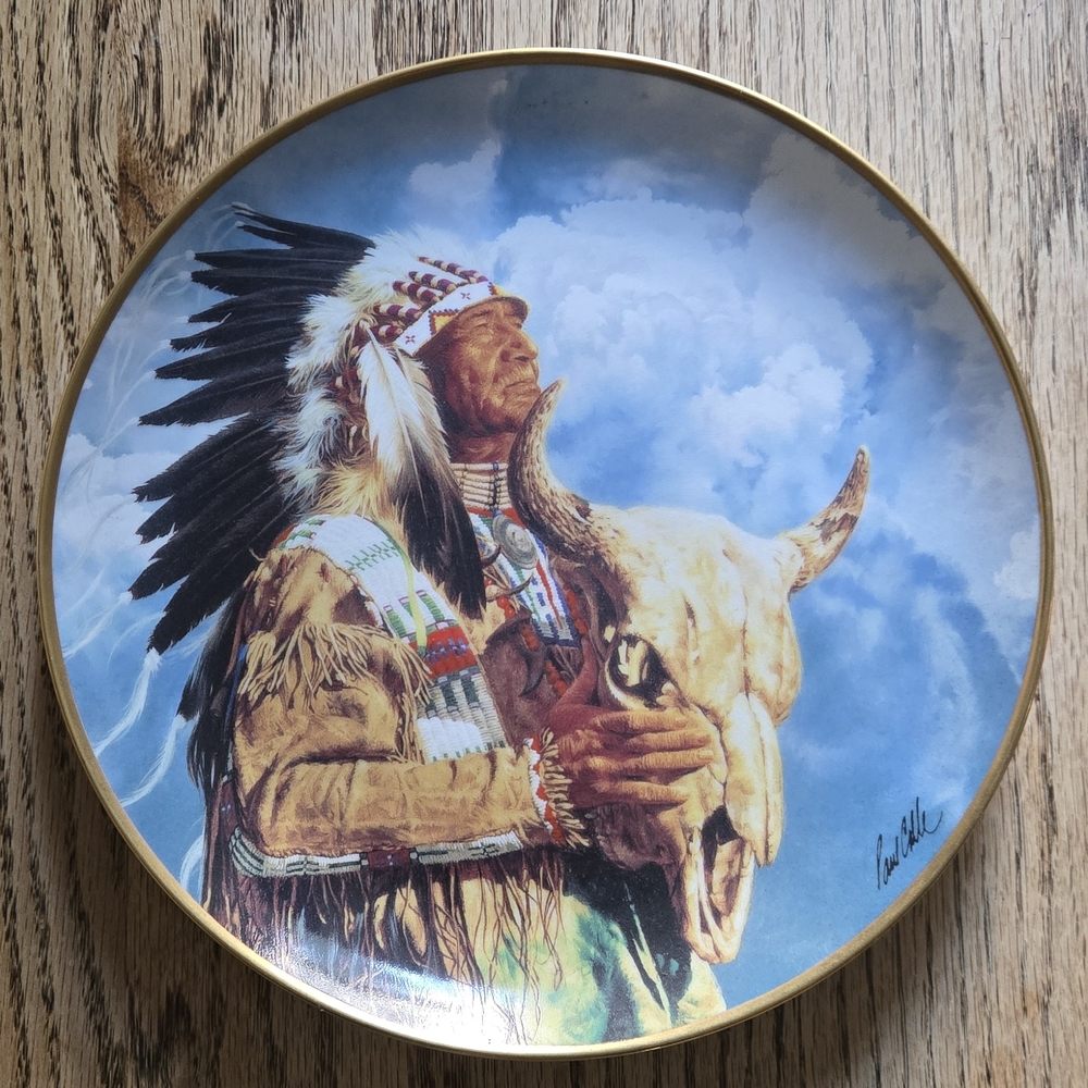 2 Decorative Plates with Native American Designs